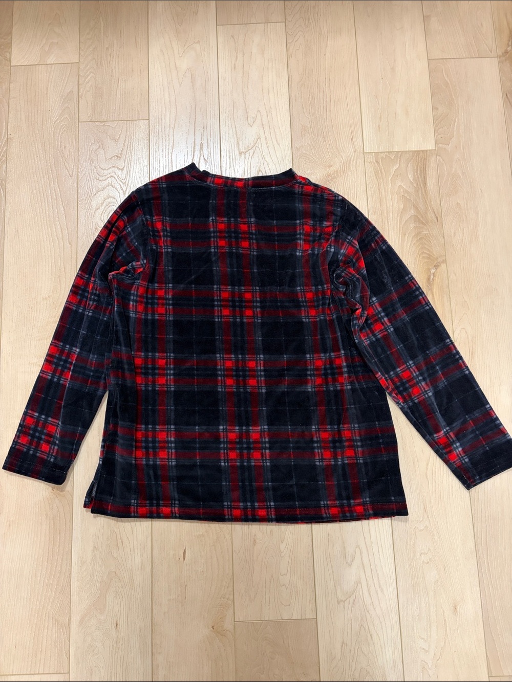 Cherokee Plaid Velvet Crewneck Top, sz XL Petite - Picture 5 of 11